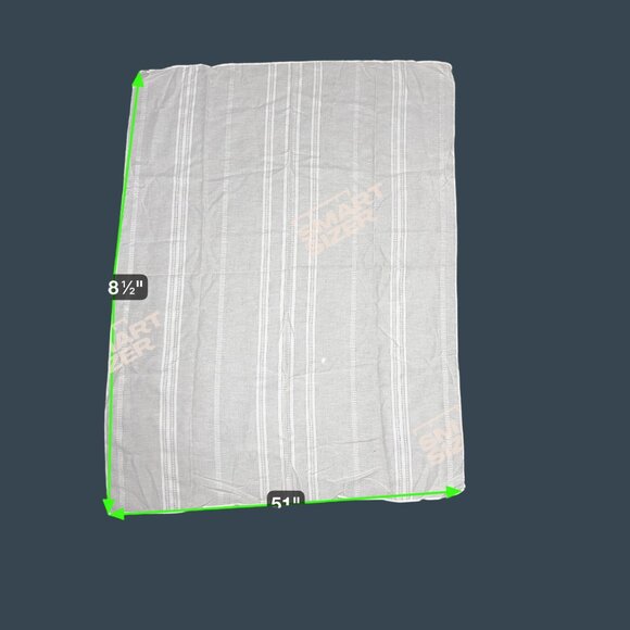 Gray & White Striped Cotton Linen Tablecloth 68.5"x 51" Beach House Coastal READ - Picture 4 of 4